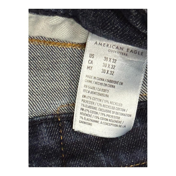 American Eagle Jeans Mens 30x32 Blue Original Straight Airflex+ Denim Casual - Picture 7 of 10